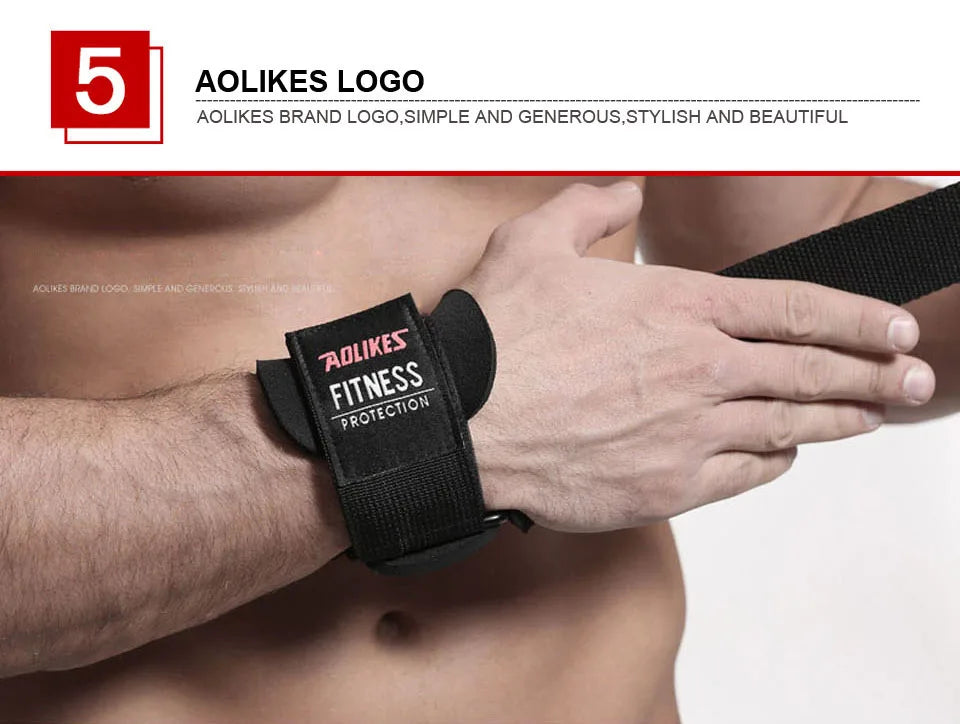AOLIKES Weightlifting Wrist Straps Strength Training Adjustable Non-slip Gym Fitness Lifting Strap Wrist Support Grip Band