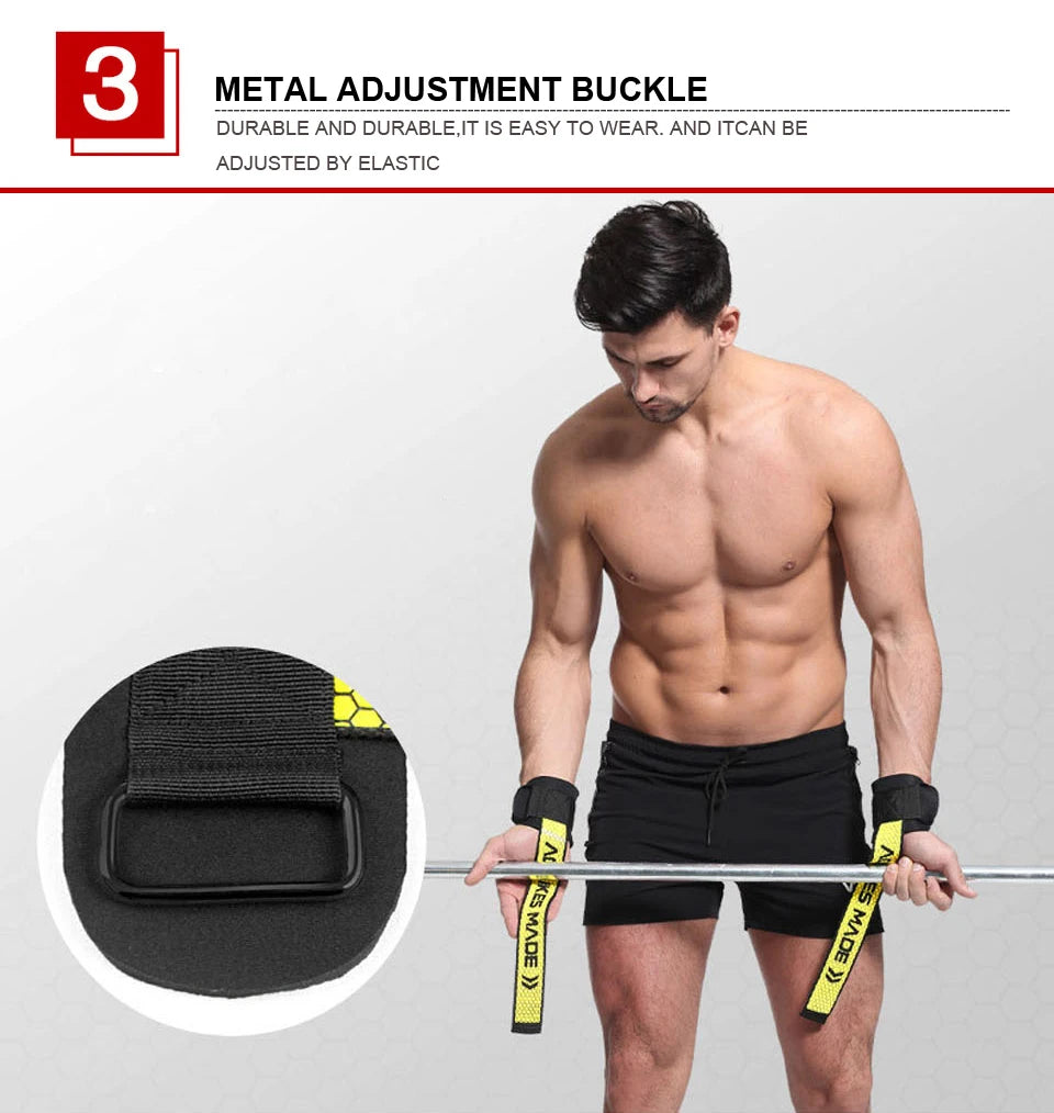 AOLIKES Weightlifting Wrist Straps Strength Training Adjustable Non-slip Gym Fitness Lifting Strap Wrist Support Grip Band