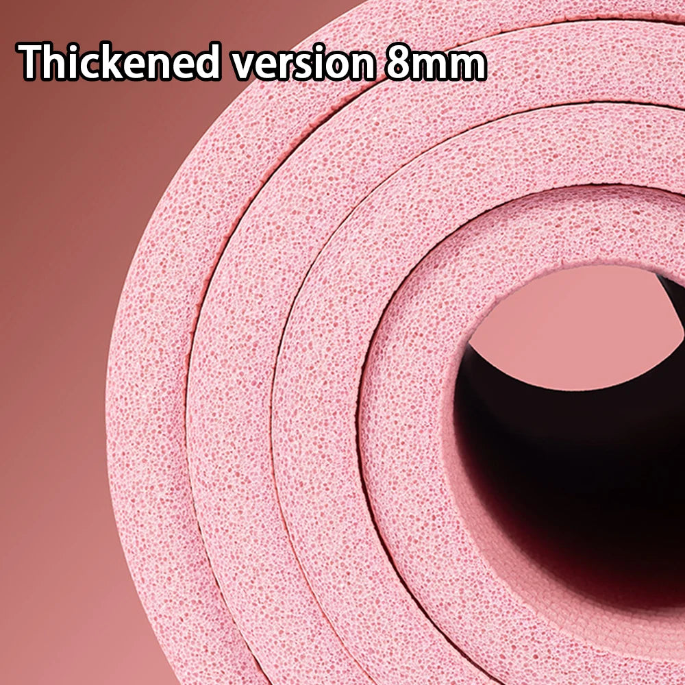 8mm NBR Yoga Mat Anti Slip Thickened Style for Beginners, Home Yoga Mat for Sports, Dance, Fitness Floor Mat Equipment