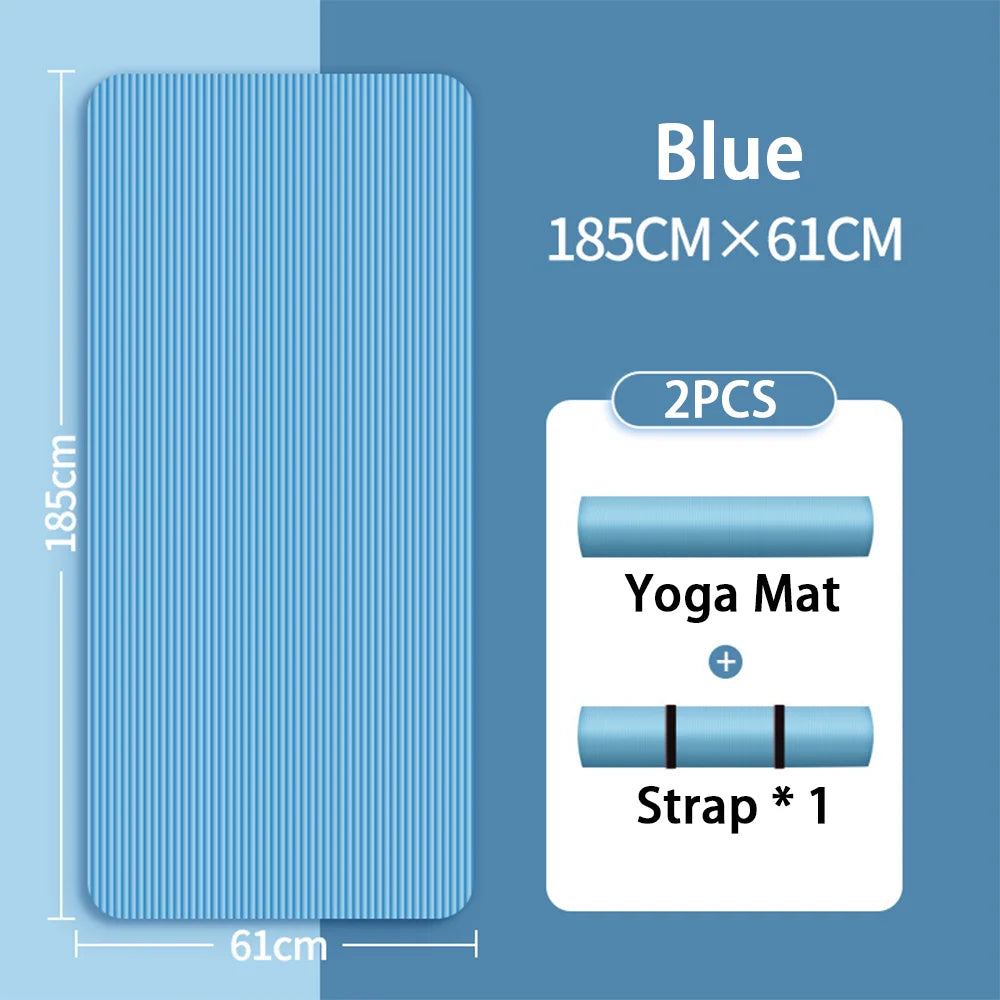8mm NBR Yoga Mat Anti Slip Thickened Style for Beginners, Home Yoga Mat for Sports, Dance, Fitness Floor Mat Equipment