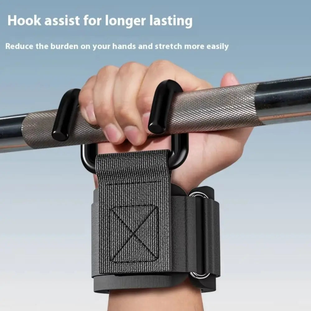 2Pcs Adjustable Grips Weight Lifting Hooks Black Wrist Strength Workout Gym Straps Fitness Accessories Fitness Hooks