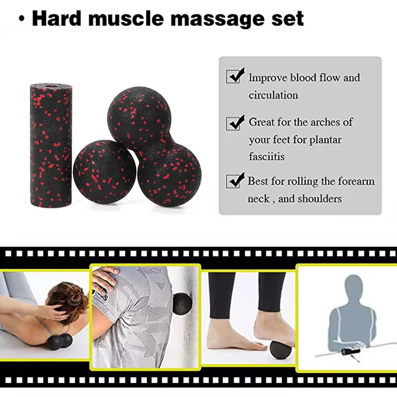Yoga Peanut Balls Body Massage Fascia Ball Suit Foam Block High Density Muscle Relaxation Lacrosse Exercise Fitness Relieve Pain