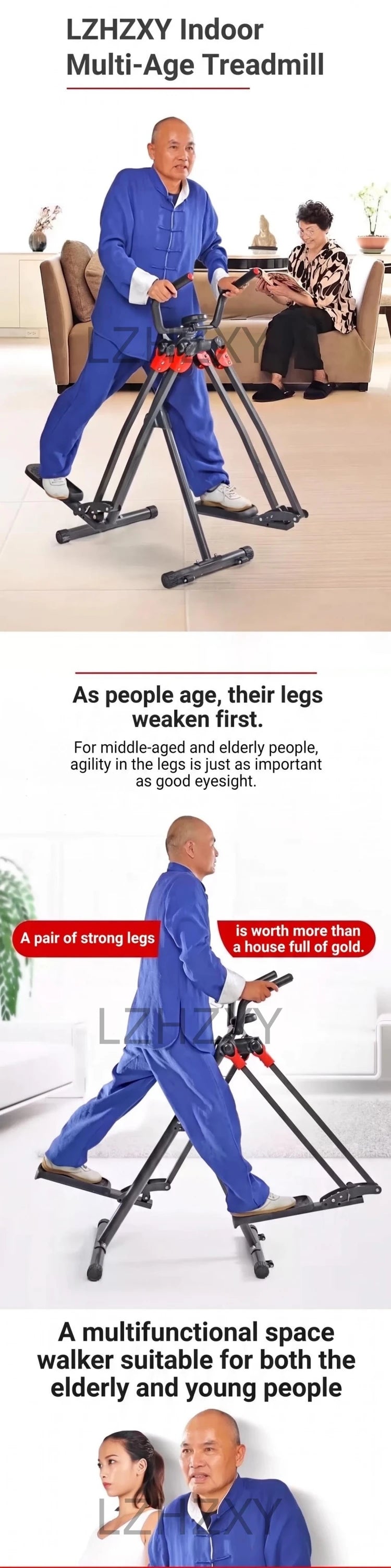 Indoor‑Home‑Gym‑Training‑Equipment Air Walker Trainer with Support Handrails for Daily Leg Cardio Workout Work