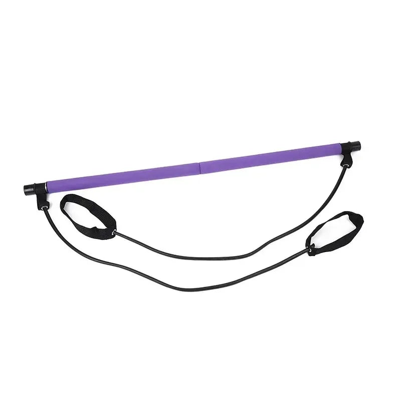 Multifunctional Pilates Bar Combination Fitness Bar Yoga Chest Expansion Tension Rope Back Trainer Elastic Rope Stretching Belt