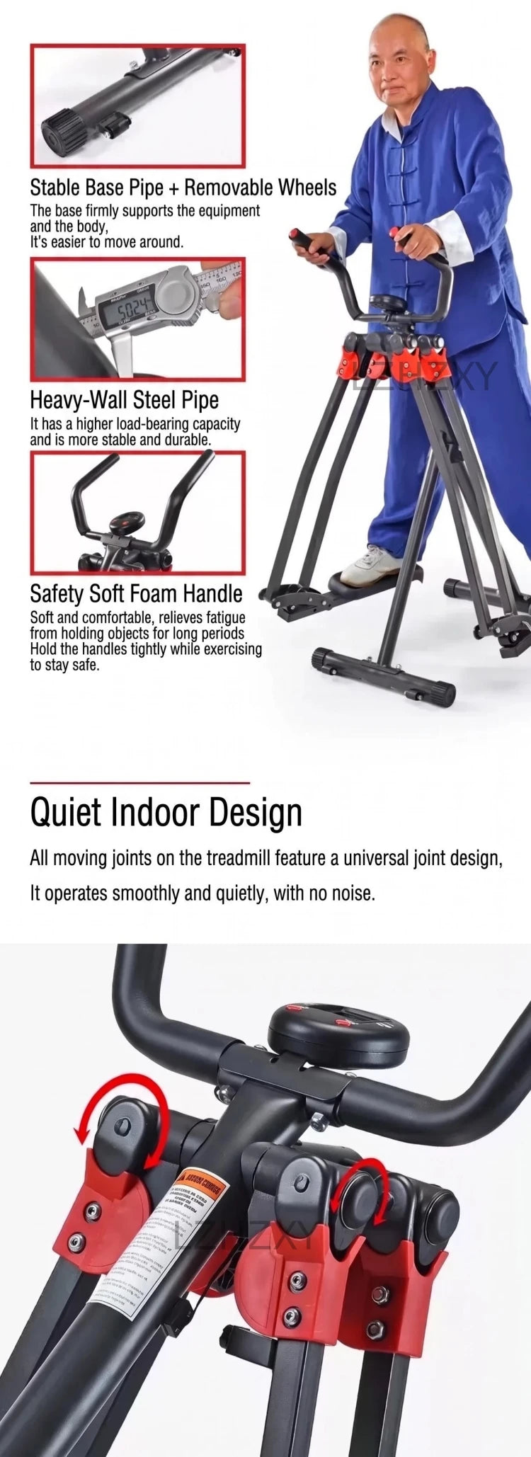 Indoor‑Home‑Gym‑Training‑Equipment Air Walker Trainer with Support Handrails for Daily Leg Cardio Workout Work