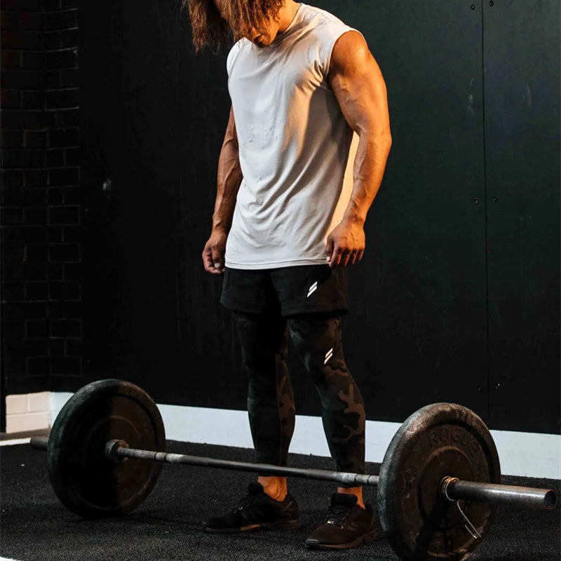 NEW Summer Fitness Sports Tank Top Men Breathable Loose Mesh Training Sleeveless T-shirt Quick Drying Vest Male Fitness Clothing