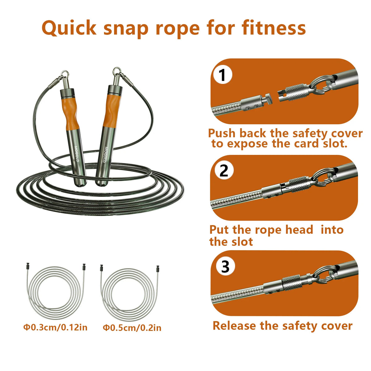 MOGOLD 3 m Metal Wire Skipping Rope