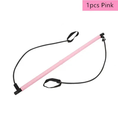 Multifunctional Pilates Bar Combination Fitness Bar Yoga Chest Expansion Tension Rope Back Trainer Elastic Rope Stretching Belt