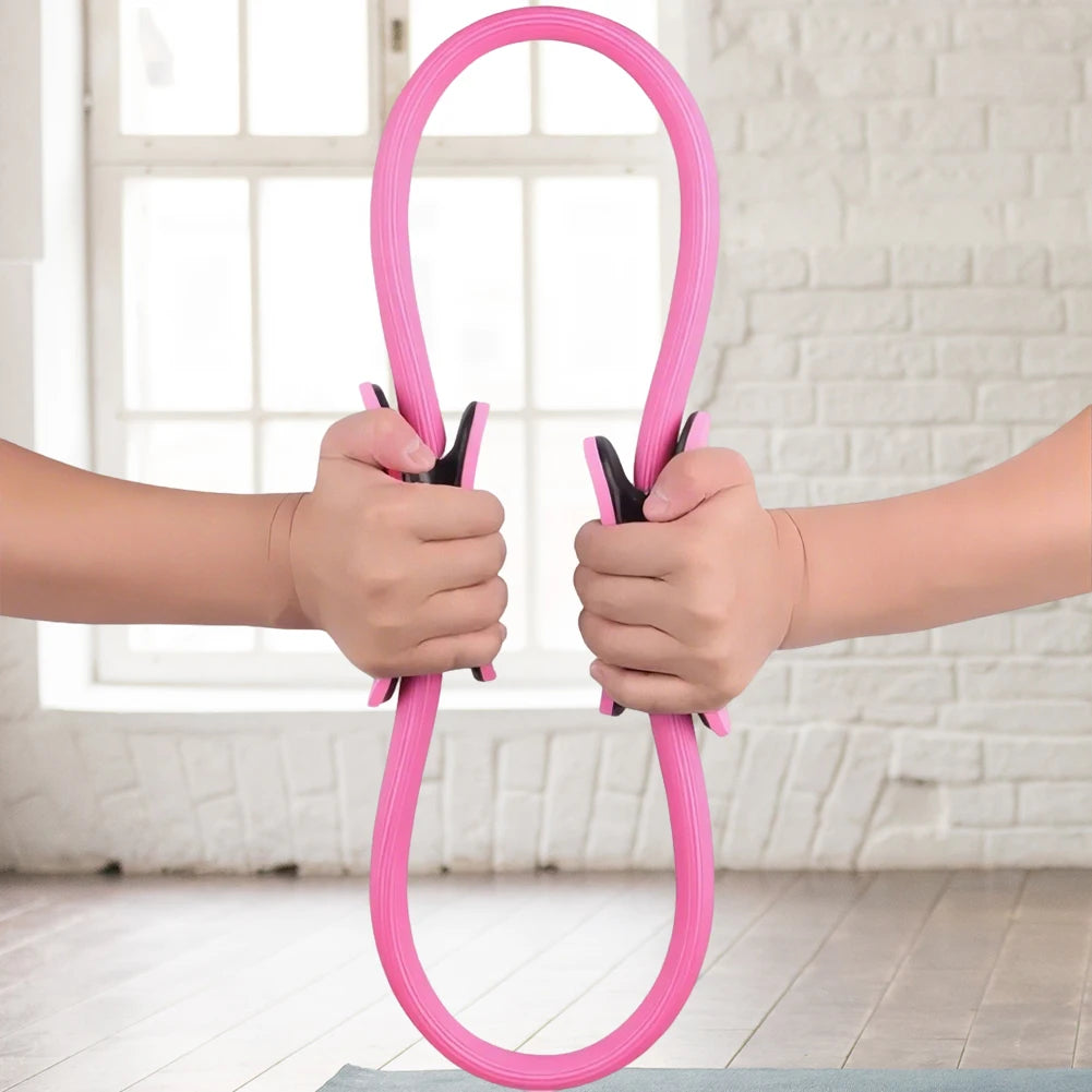 Pilates Ring Fitness Circle with Non Slip Handles Flexible Resistance Exercise Equipment Portable for Thighs Abs and Legs