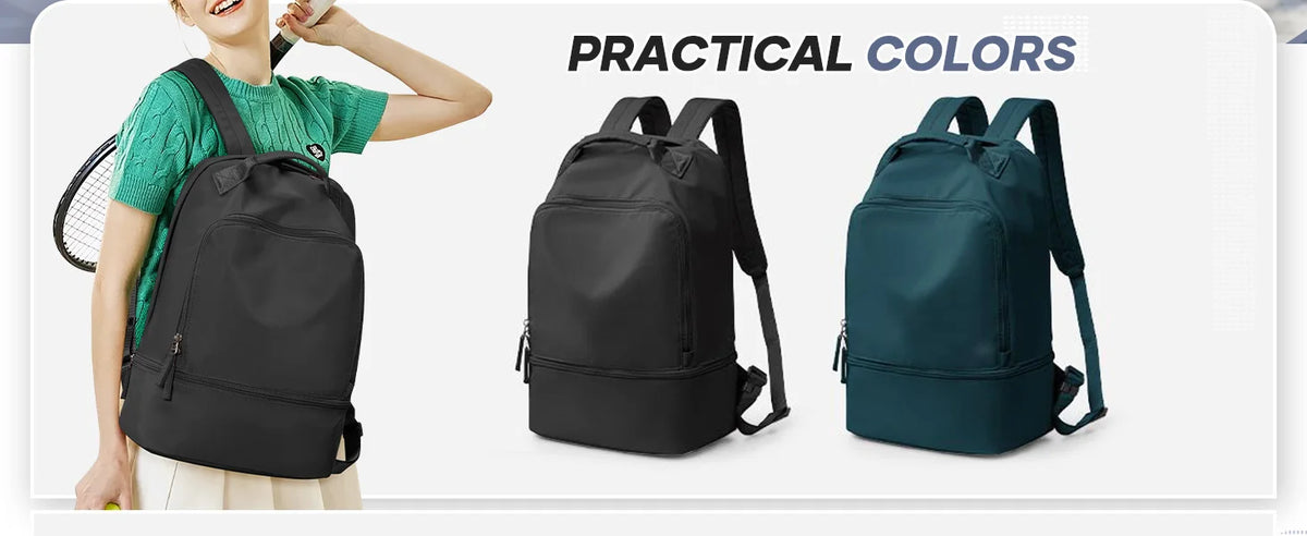 Gym Bag for Women，Personal Item Travel Bag With Shoe Compartment Travel Backpack for Women，Sports Backpack Ideal for Tennis，Swim
