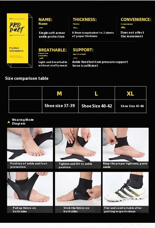 Elastic Ankle Support Brace for Sprain Recovery & Joint Fixation, Breathable Anti-Sprain Ankle Sleeve Protector for Men Women Fi