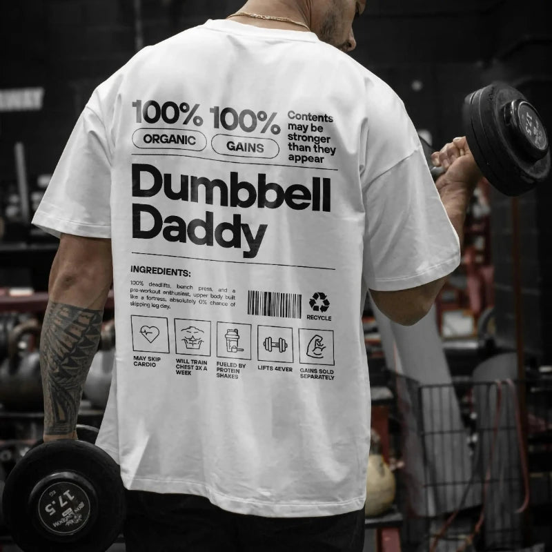 Gym 2025 T-shirt, Men's and Women's Gym Training T-shirt, Dumbbell T-shirt, Cool Gym T-shirt, Cotton Comfortable Fashion Top