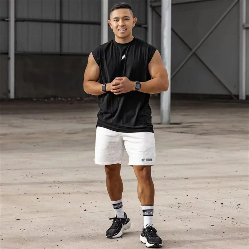 NEW Summer Fitness Sports Tank Top Men Breathable Loose Mesh Training Sleeveless T-shirt Quick Drying Vest Male Fitness Clothing