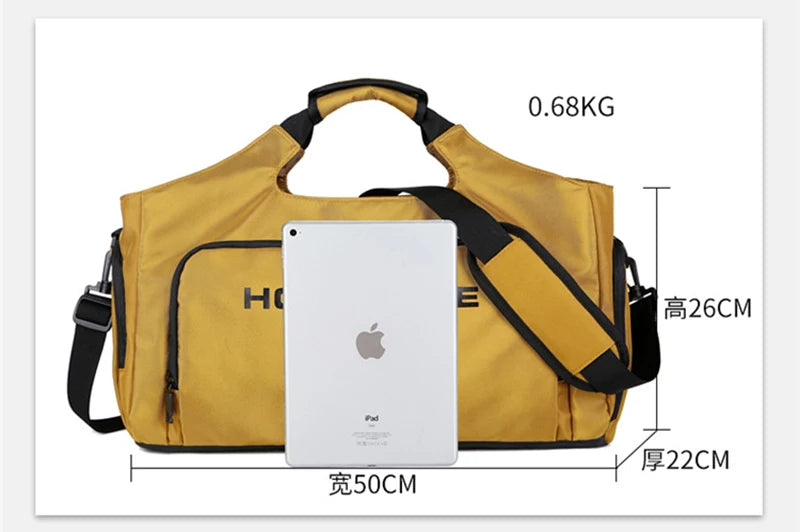 Gym Sports Bag for Men Travel Fitness Duffle Shoe Pocket Luggage Duffel Waterproof Tote Handbags Weekend Shoulder Outdoors Bag