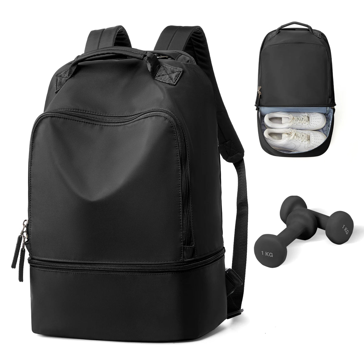 Gym Bag for Women，Personal Item Travel Bag With Shoe Compartment Travel Backpack for Women，Sports Backpack Ideal for Tennis，Swim