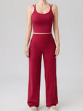 Fitness Set Women's Yoga Suit Sports Vest Straight Pants Suit Gym Tracksuit Female Workout Clothes Running Push Up Sportswear