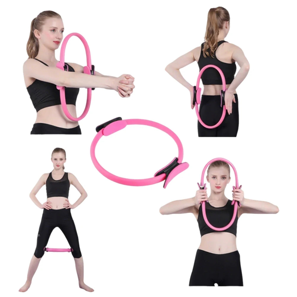 Pilates Ring Fitness Circle with Non Slip Handles Flexible Resistance Exercise Equipment Portable for Thighs Abs and Legs