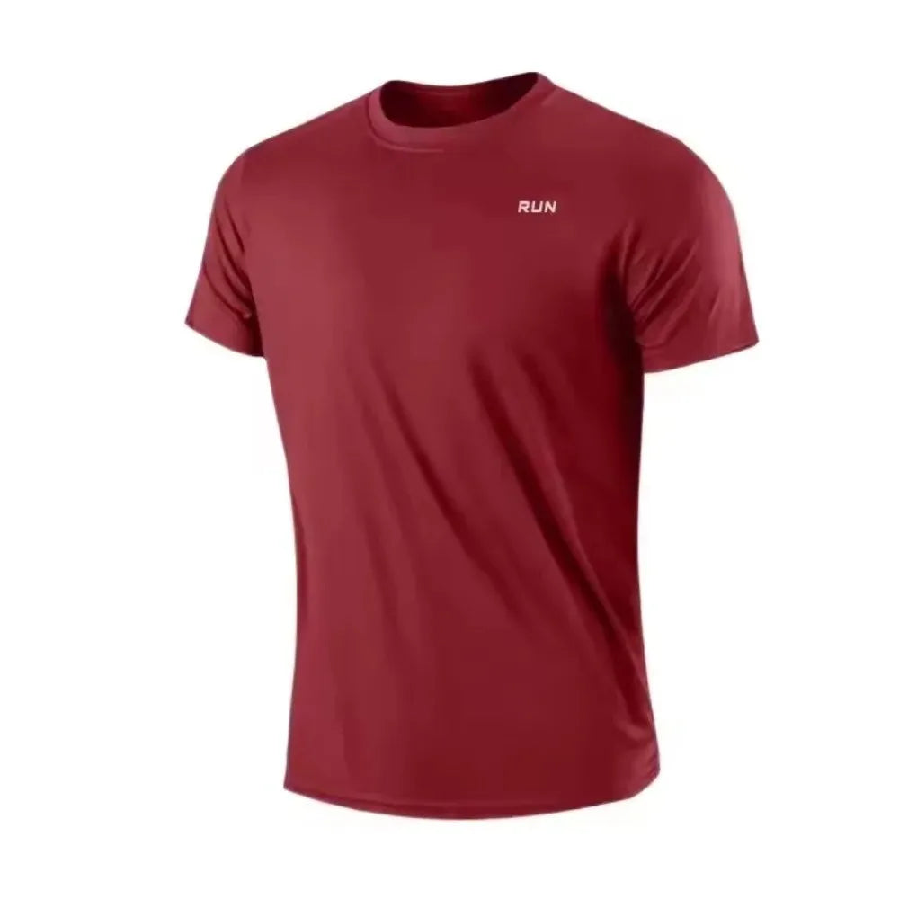 Fitness T-shirt - New Summer Men's Quick-Drying Running Fitness Sports Shirt - Men's Short-Sleeved Fitness Top