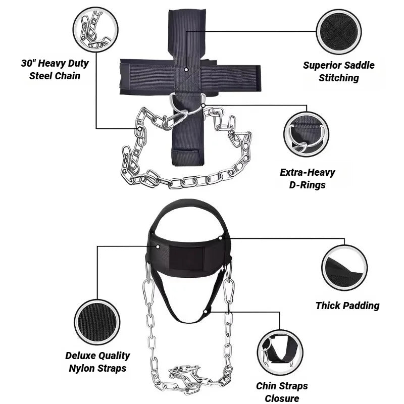 Head Neck Training Harness Body Strengh Exercise Cervical Spine Strap Adjustable Power Gym Fitness Weight Bearing Cap