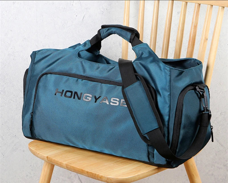 Gym Sports Bag for Men Travel Fitness Duffle Shoe Pocket Luggage Duffel Waterproof Tote Handbags Weekend Shoulder Outdoors Bag