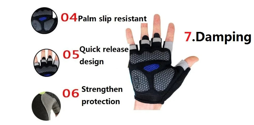 Weightlifti Gym Gloves Fitness Training Fingerless Men Women Bodybuilding Exercise Sports Gloves Cycling Anti Slip Breathable