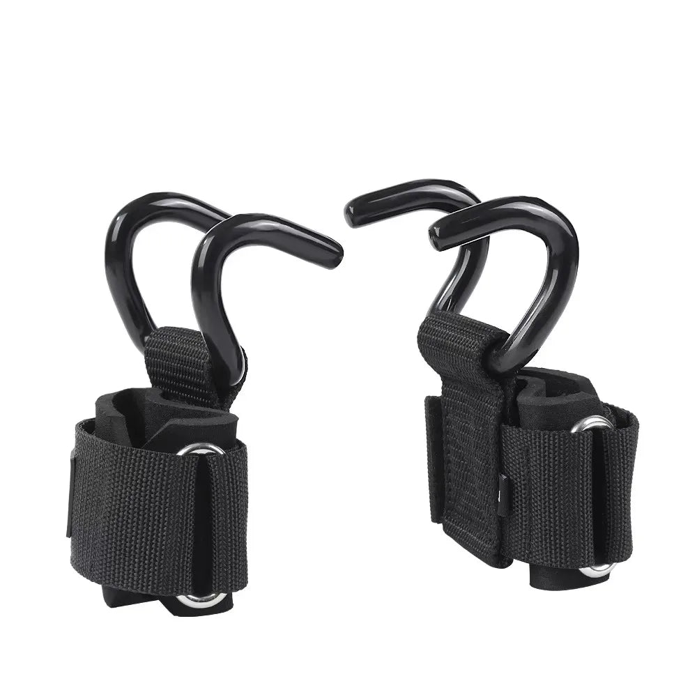 2Pcs Adjustable Grips Weight Lifting Hooks Black Wrist Strength Workout Gym Straps Fitness Accessories Fitness Hooks