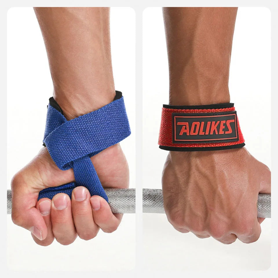 AOLIKES Weightlifting Wrist Straps Strength Training Adjustable Non-slip Gym Fitness Lifting Strap Wrist Support Grip Band