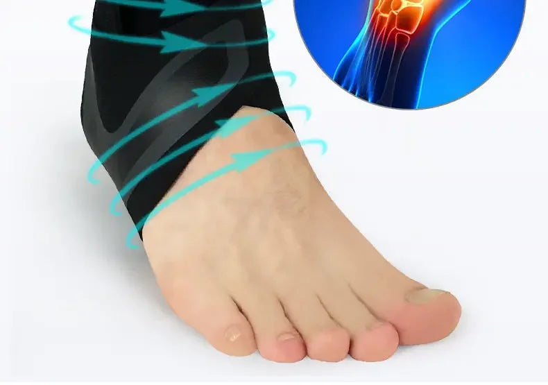 Elastic Ankle Support Brace for Sprain Recovery & Joint Fixation, Breathable Anti-Sprain Ankle Sleeve Protector for Men Women Fi