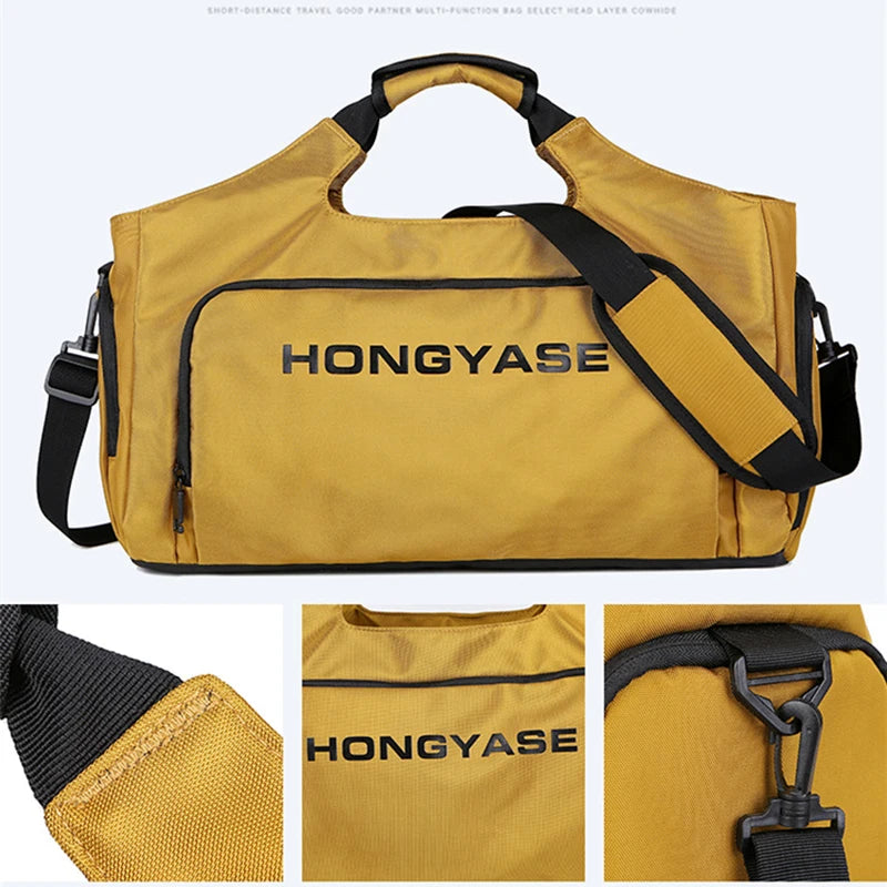 Gym Sports Bag for Men Travel Fitness Duffle Shoe Pocket Luggage Duffel Waterproof Tote Handbags Weekend Shoulder Outdoors Bag