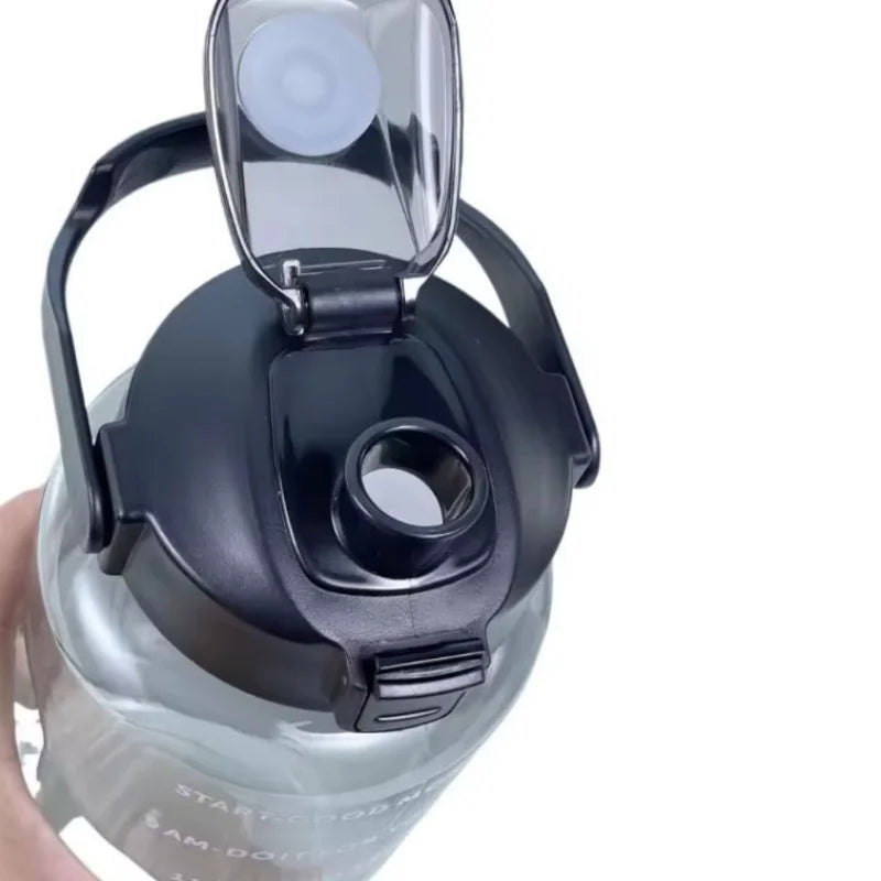 2 Liters Straw Plastic Water Bottle Large Portable Travel Bottle Sports Fitness Cup High Value Big Fat Cup Adult Universal