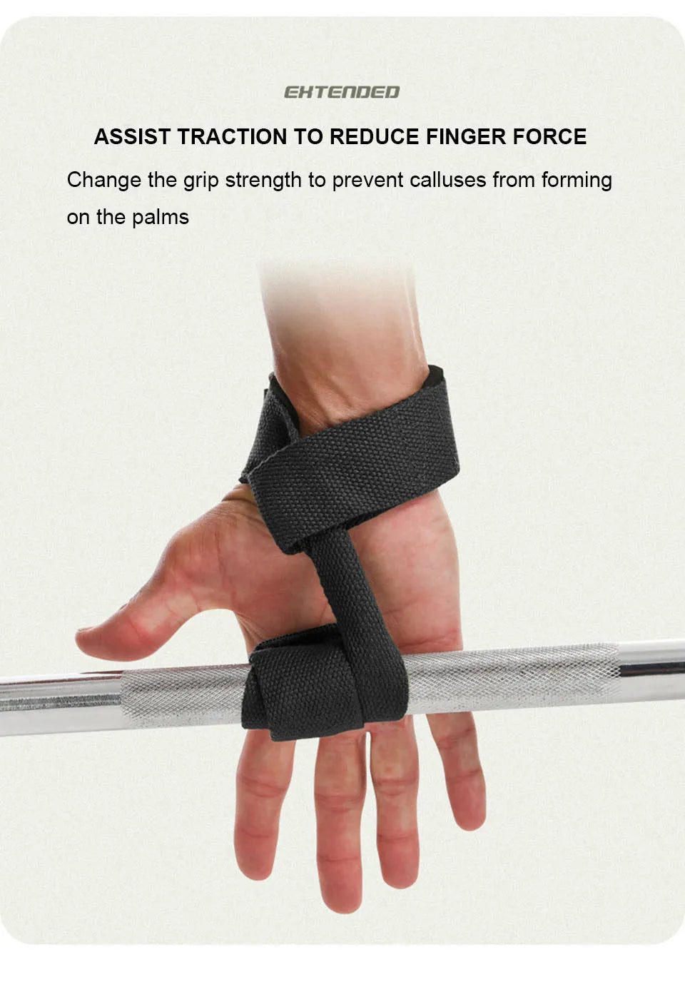 AOLIKES Weightlifting Wrist Straps Strength Training Adjustable Non-slip Gym Fitness Lifting Strap Wrist Support Grip Band